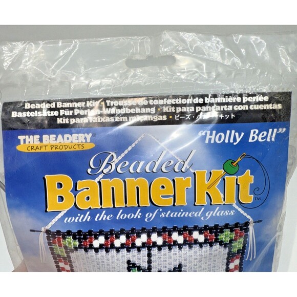 The Beadery Christmas Holly Bell Beaded Banner Kit Look of Stained Glass R81773 - Picture 3 of 8